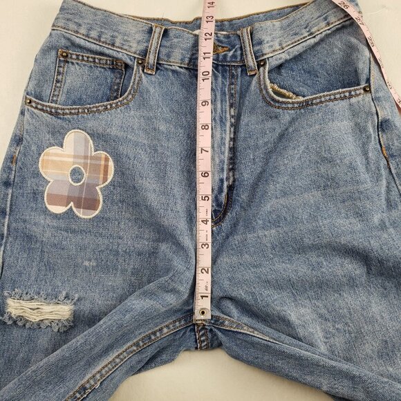 BDG Wide Leg Skater Jean Womens 27 Blue Urban Outfitters Baggy Daisy Distressed - Picture 13 of 15